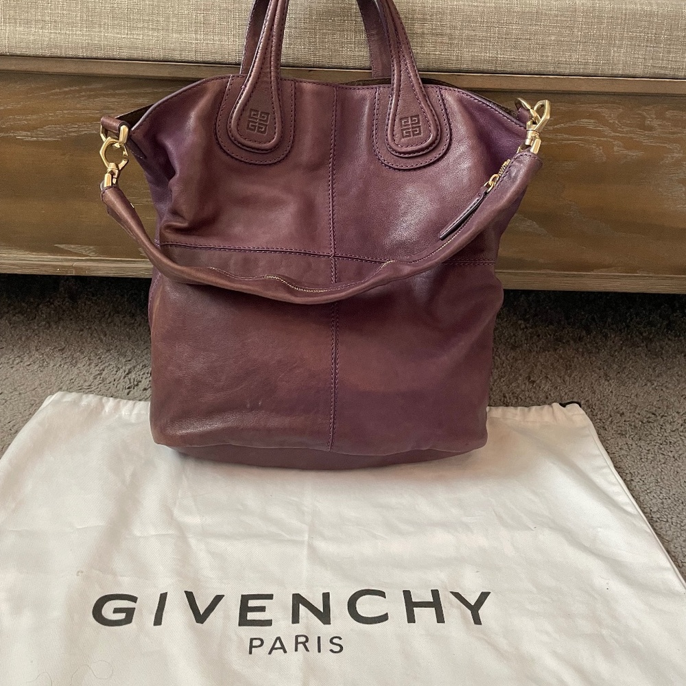 GIVENCHY Nightingale Large Shopper Tote in Eggplant color